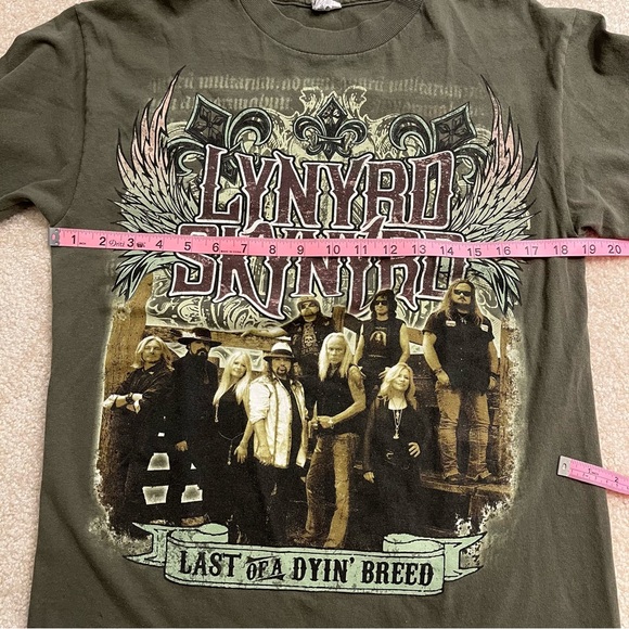 Lynyrd Skynyrd Shirt Mens Medium Green Concert Band Last of a Dyin Breed Tour - Picture 6 of 9